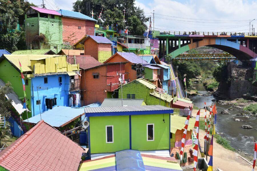 De gekleurde huizen van Malang