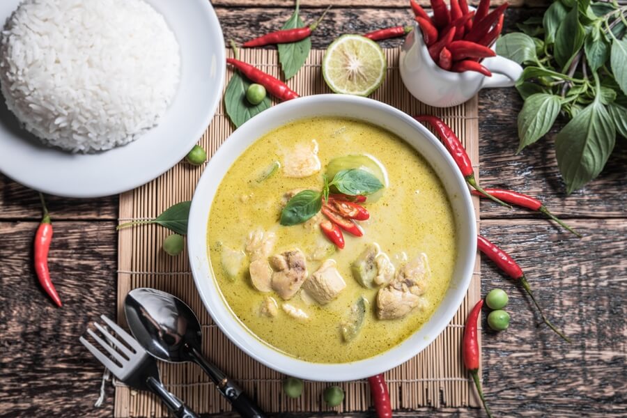 Thailand Eten Groene Curry