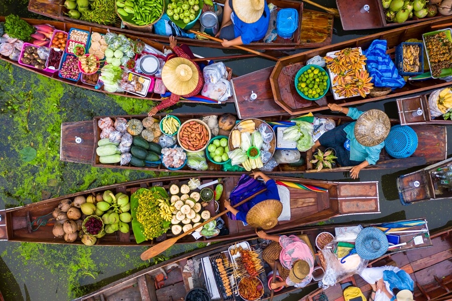 Thailand drijvende markt